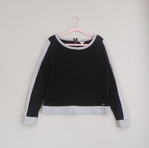Guess Black and Gray Quilted Sweatshirt